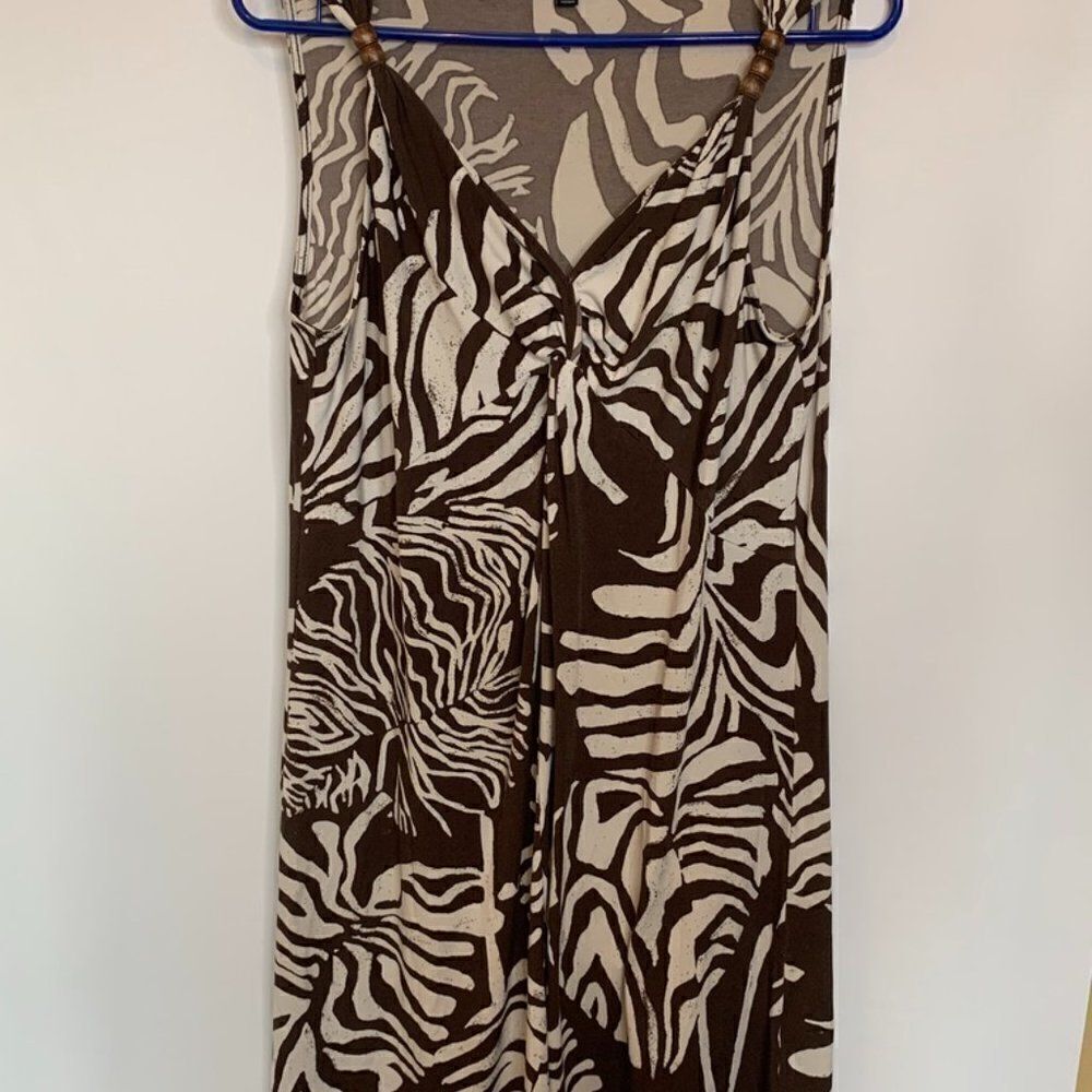 Jones New York Signature Large Leaf Print Midi Dress